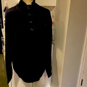 Pull over sweater, blue with buttons